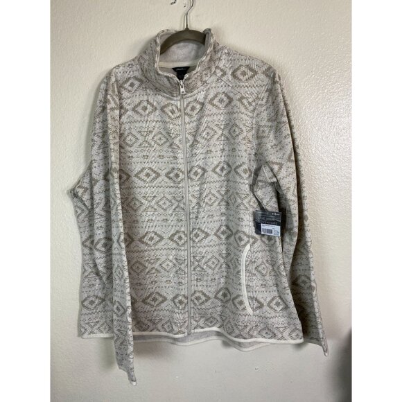 New Eddie Bauer Radiator FZ Women Fleece Jacket Plus Sz 2XL Geometric Aztec Zip - Picture 14 of 14